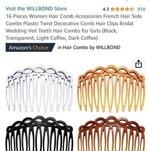 Pack of 16 Hair Comb Accessories
